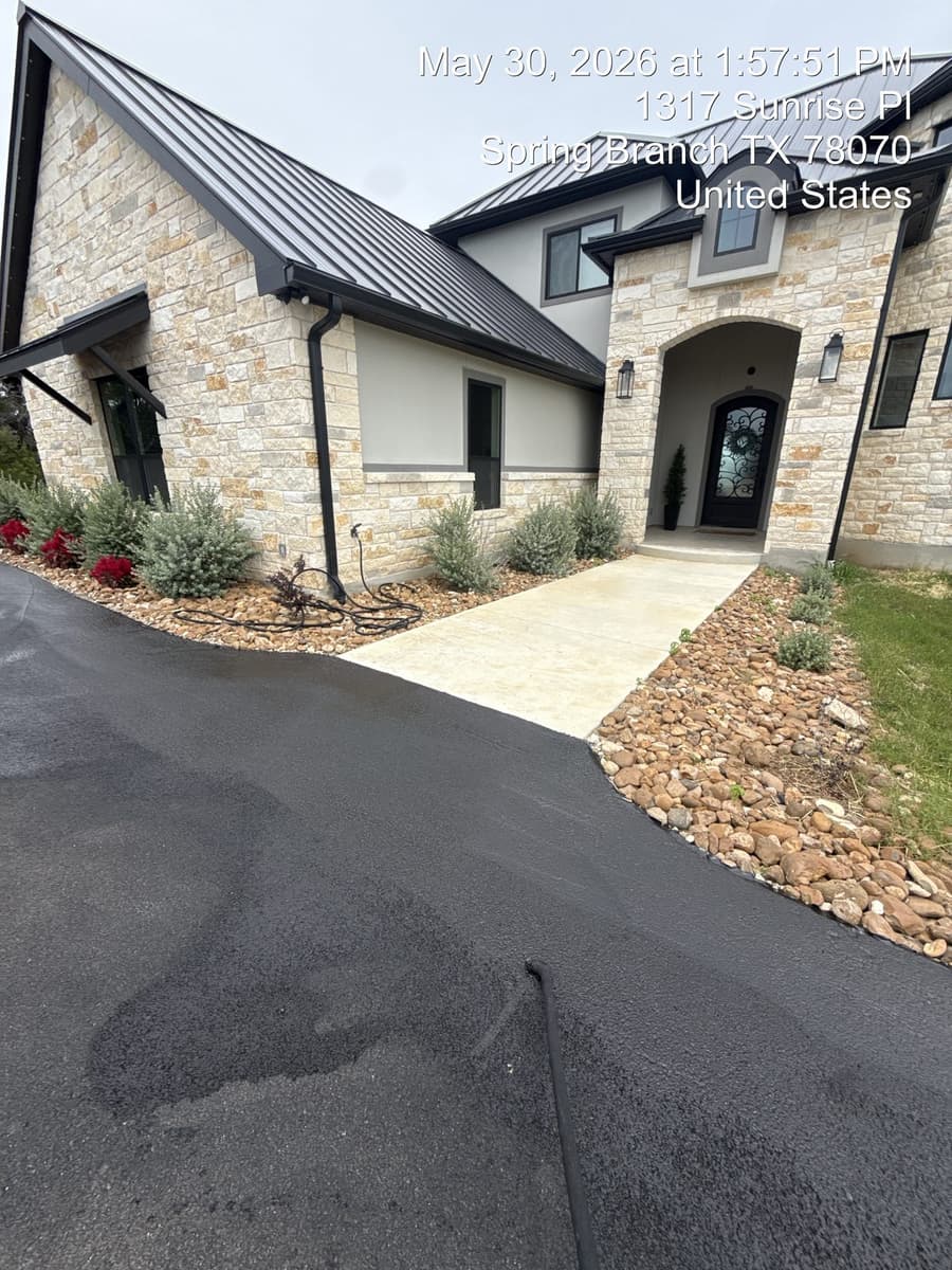 Freshly resurfaced driveway in Spring Branch, TX